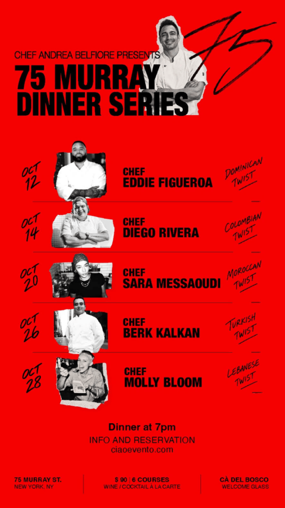 EVÈNTO 75 Murray Dinner Series lineup