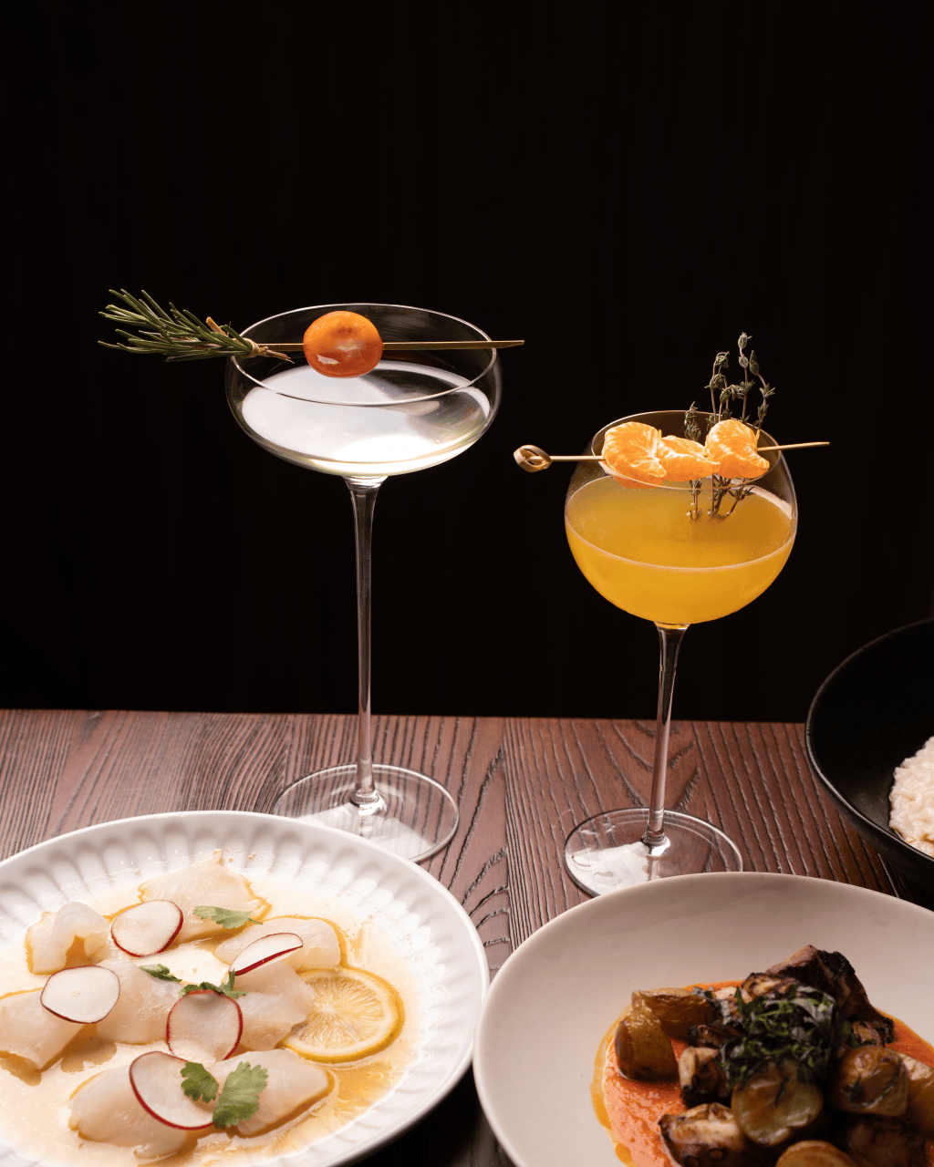 Cocktails and dishes from GIUK, the new Korean-American restaurant in Flatiron