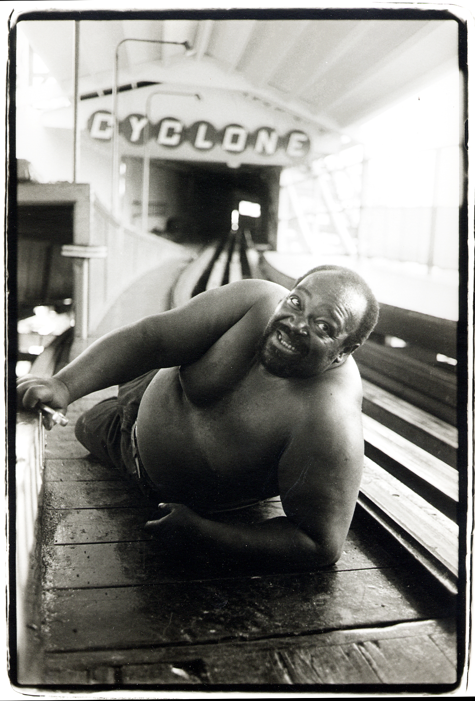 Eddie Day, the Cyclone brakeman, photographed by Harvey Wang in 1986